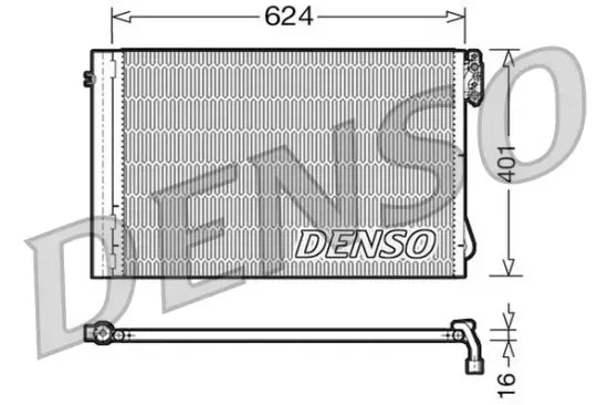 Radiador de A/C DENSO DCN05011 — BMW X1 / Z4 / Serie 1 / Serie 3 2004-2016