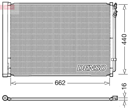 Radiador de A/C DENSO DCN05032 — BMW Serie 5 / Serie 6 / Serie 7 2008-2018