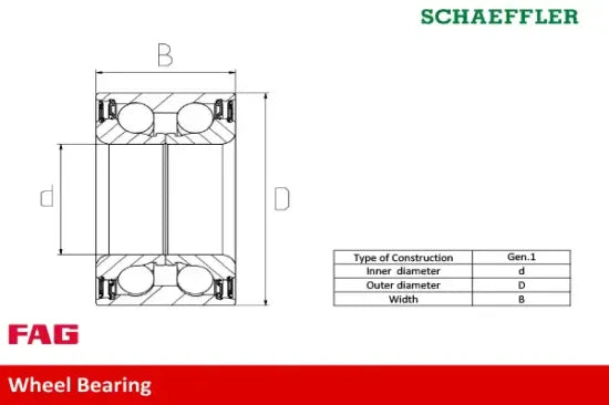 Par de Rodamientos de rueda Traseros Schaeffler FAG 713 6495 50 — BMW Serie 1 / Serie 2 / Serie 3 / Serie 4 2011-2021
