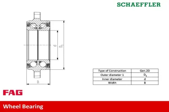 Par de Rodamientos de rueda Traseros Schaeffler FAG 713 6495 00 — BMW X3 / X4 / X5 / Serie 5 / Serie 6 / Serie 7 2008-2018