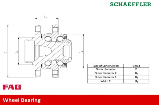 Par de Rodamientos de rueda Delanteros Schaeffler FAG 713 6497 00 — BMW X5 / X6 / Serie 5 2005-2019