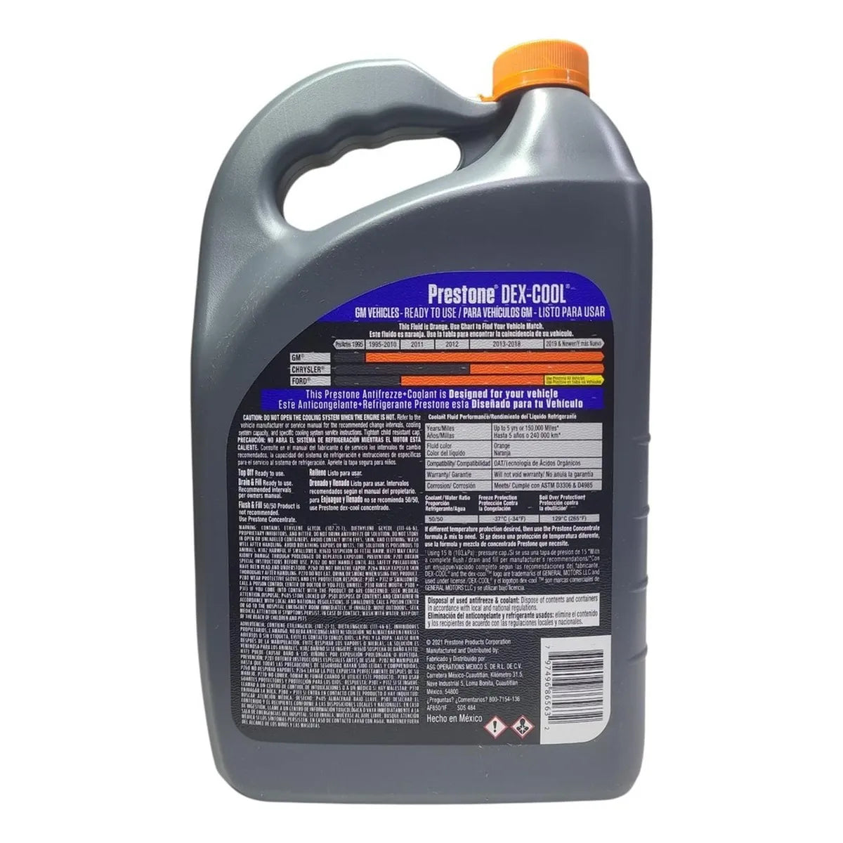 COOLANT PRESTONE DEX-COOL GM 50% NARANJO 3.78L